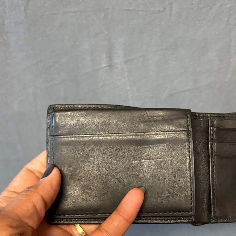 Guess Black Leather Wallet Men’s Card Holder Everyday Soft